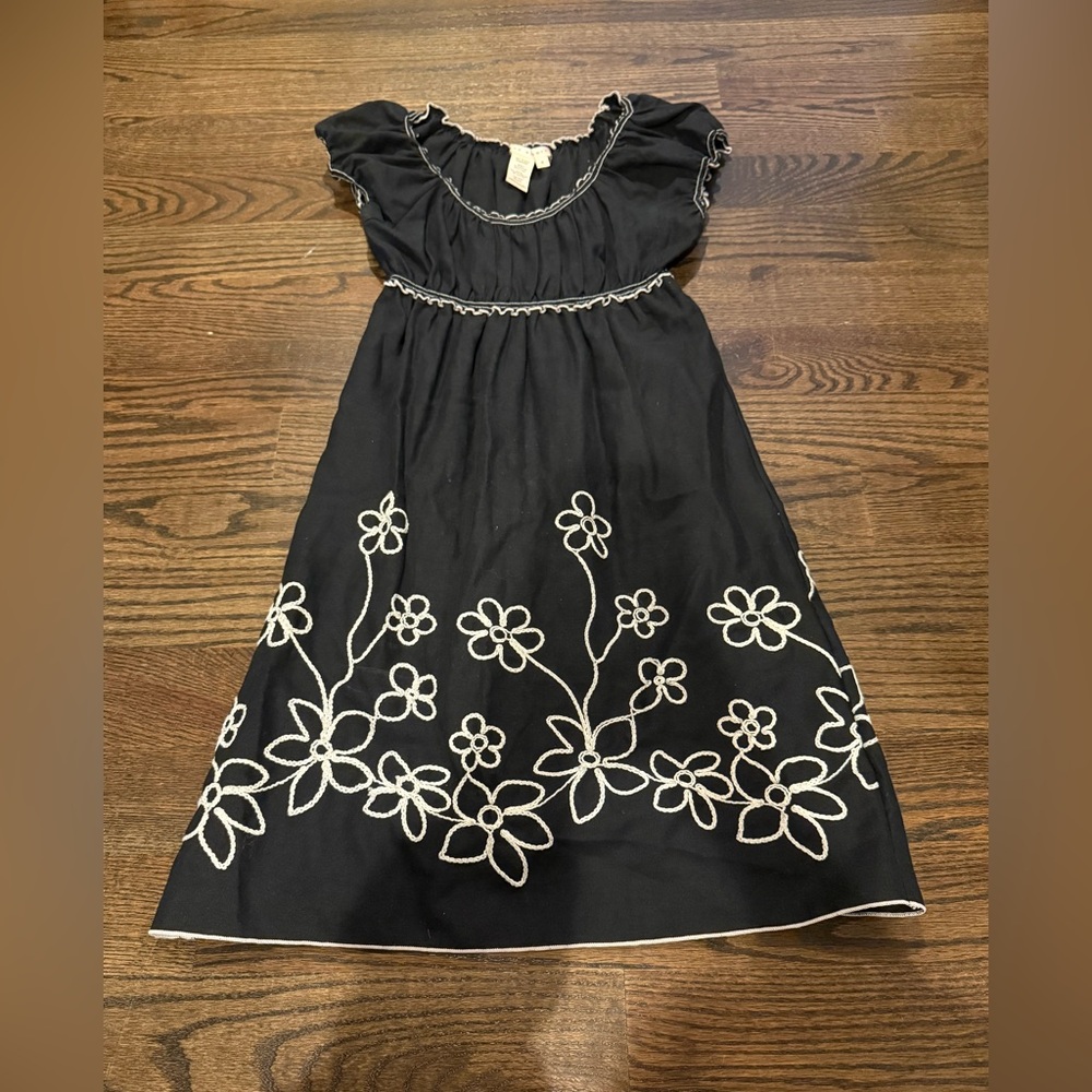 Max Studio Black and White Casual Sundress with Scoop Neck